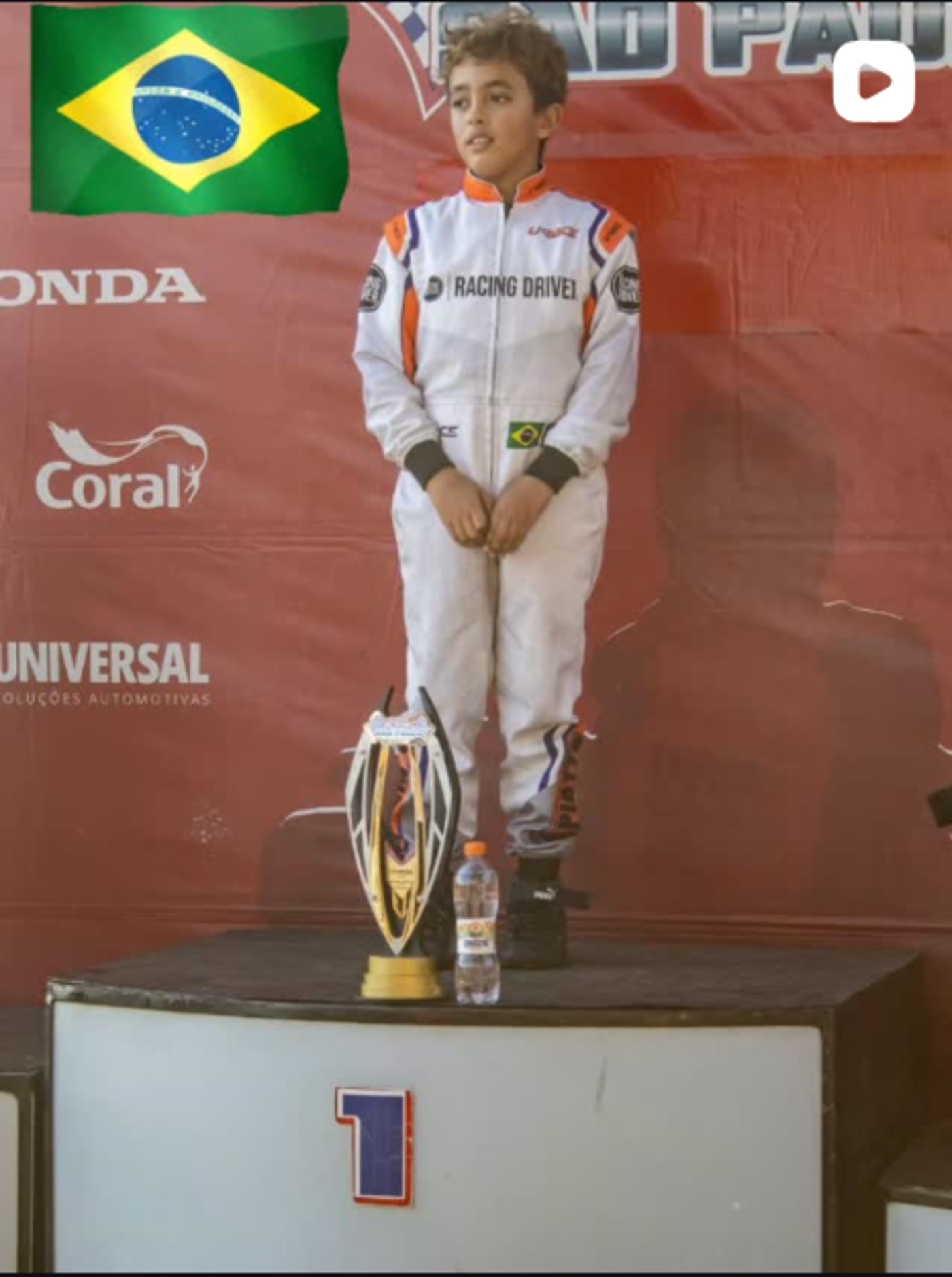 Ben Leite no primeiro lugar do pódio